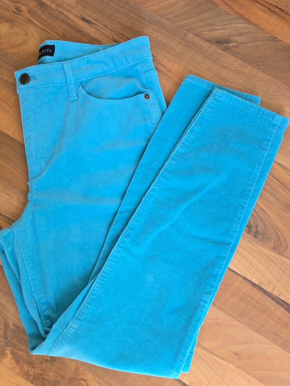 Talbots Corduroy Jeggings Jeans — Bright Turquoise Sz 6